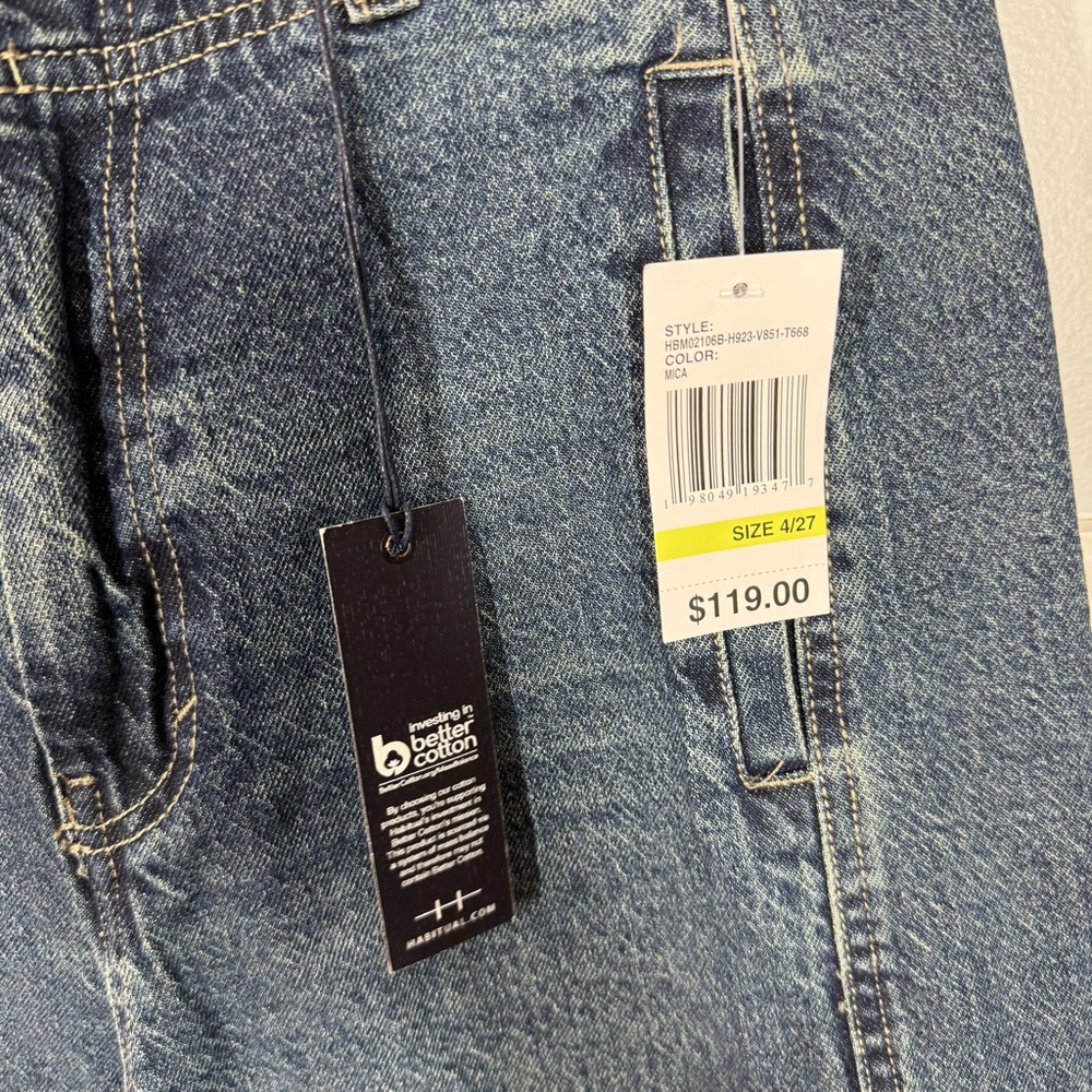 Habitual High Rise Side Panel Ankle Barrel Leg Jeans with back waist cinch Sz 27 - Picture 3 of 7
